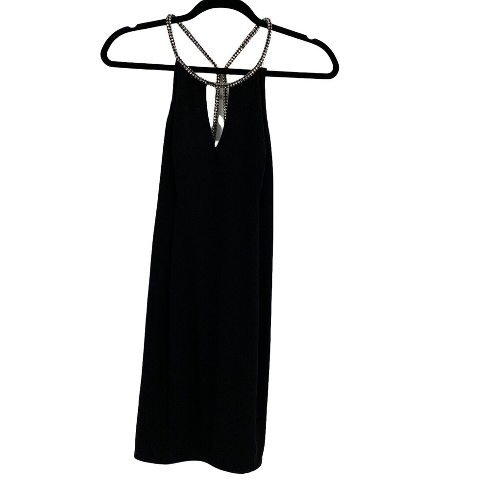 Ark & Co Womens Black Backless Keyhole Neck Mini Dress Size Medium